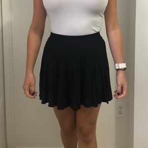 Decree Solid Skater Circle Skirt Black